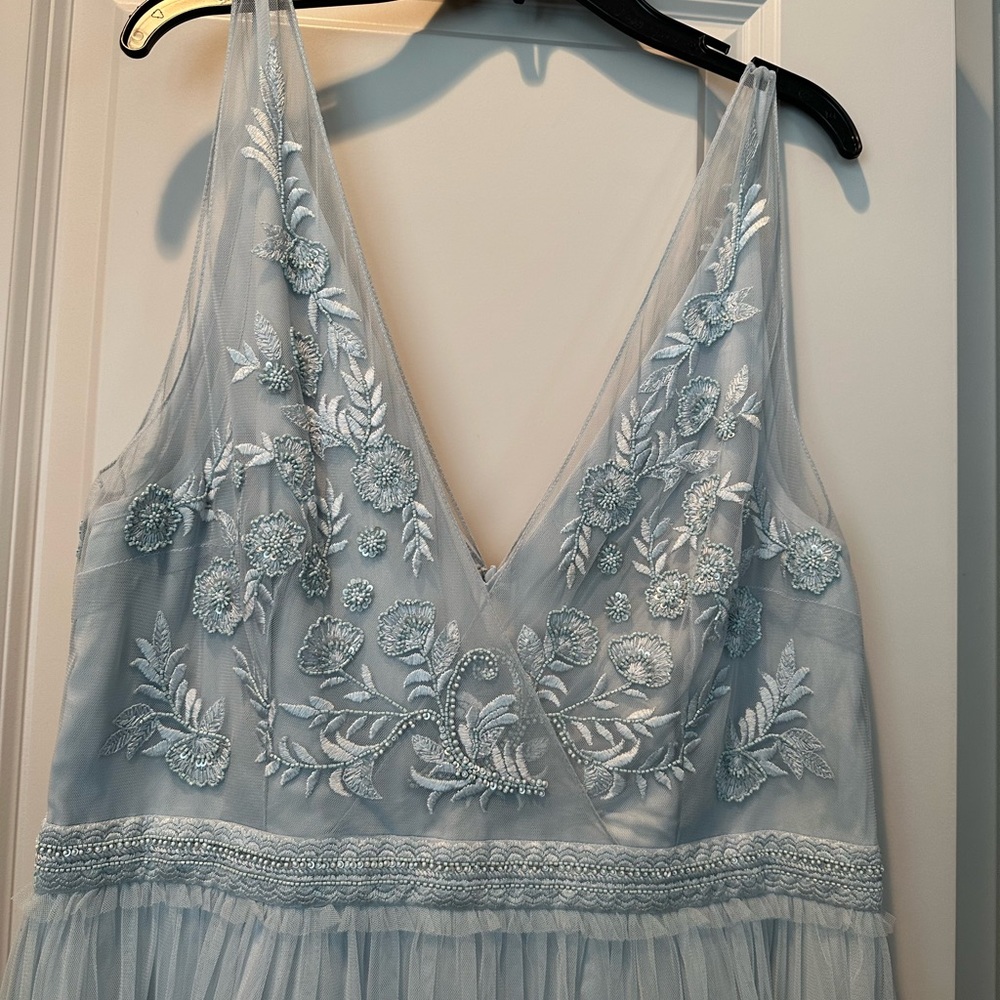 French Connection Blue Pleated Sundress for Weddings